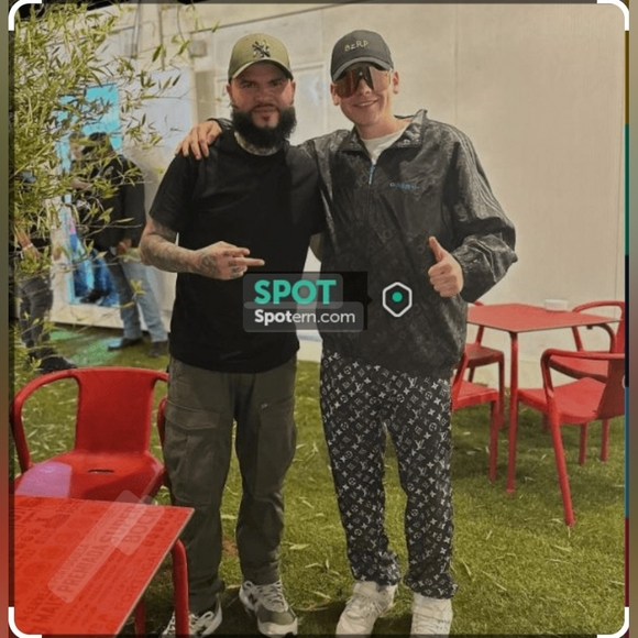 NWOT: Adidas Black Allover Logo Windbreaker Jacket - Size: Large; Black (w/Blue) - Picture 2 of 16